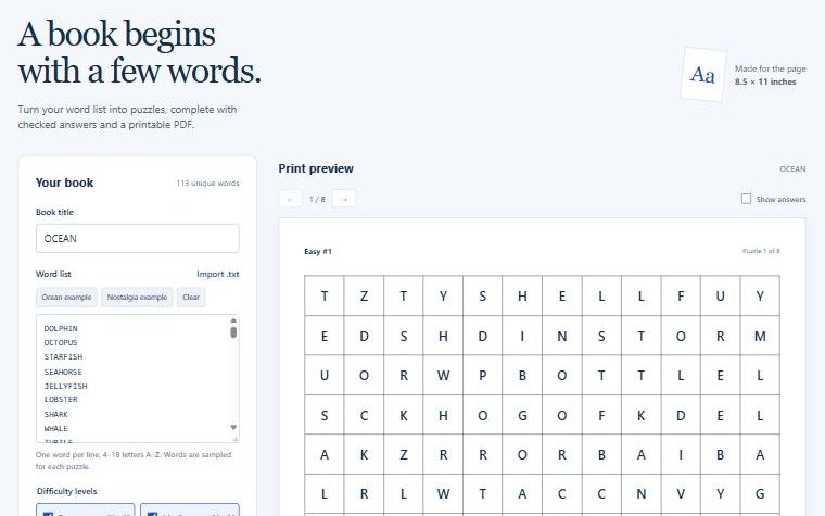 Bookgen running at bookgen.craftorytool.com